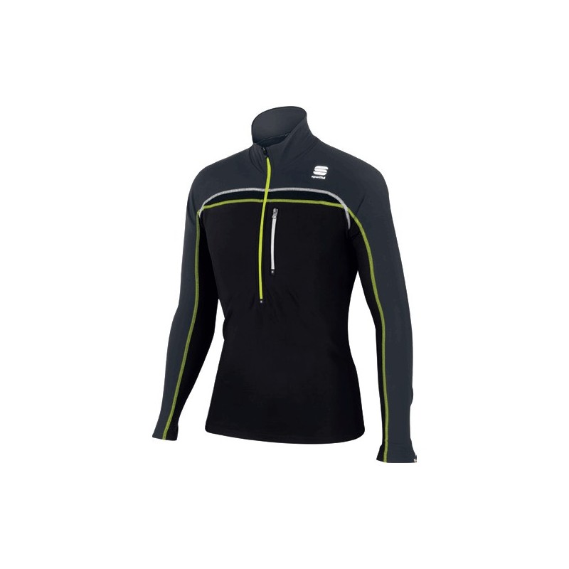 Vinter skjorte Sportful Cardio Evo Tech Top svart-grå-gul Vinter skjorte Sportful Cardio Evo Tech Top svart-grå-gul